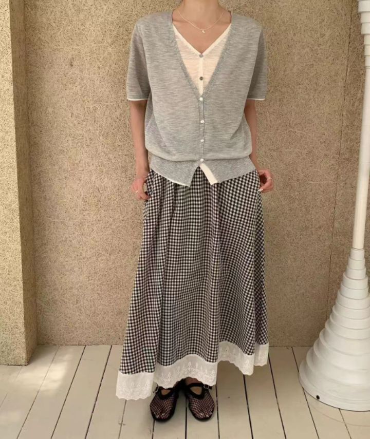 CRONG韓國東大門直郵女裝新款休閑時尚人氣26春夏針織衫假兩件CRONG針織衫