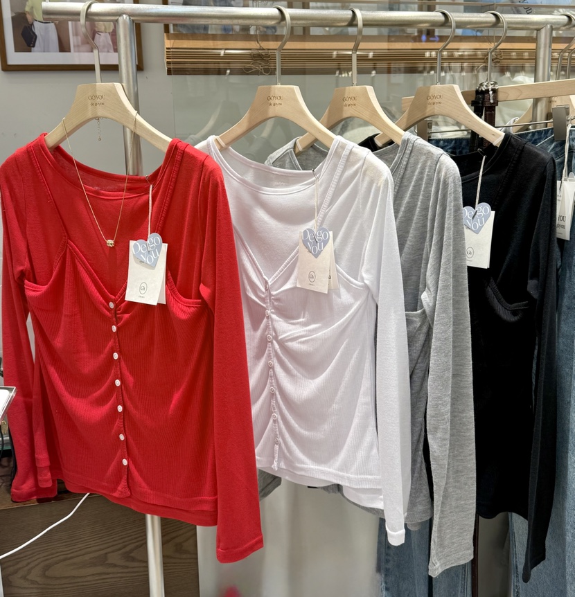 DE GO YOU東大門直郵女士新品人氣時尚熱賣職業長袖T恤DE GO YOU長袖T恤