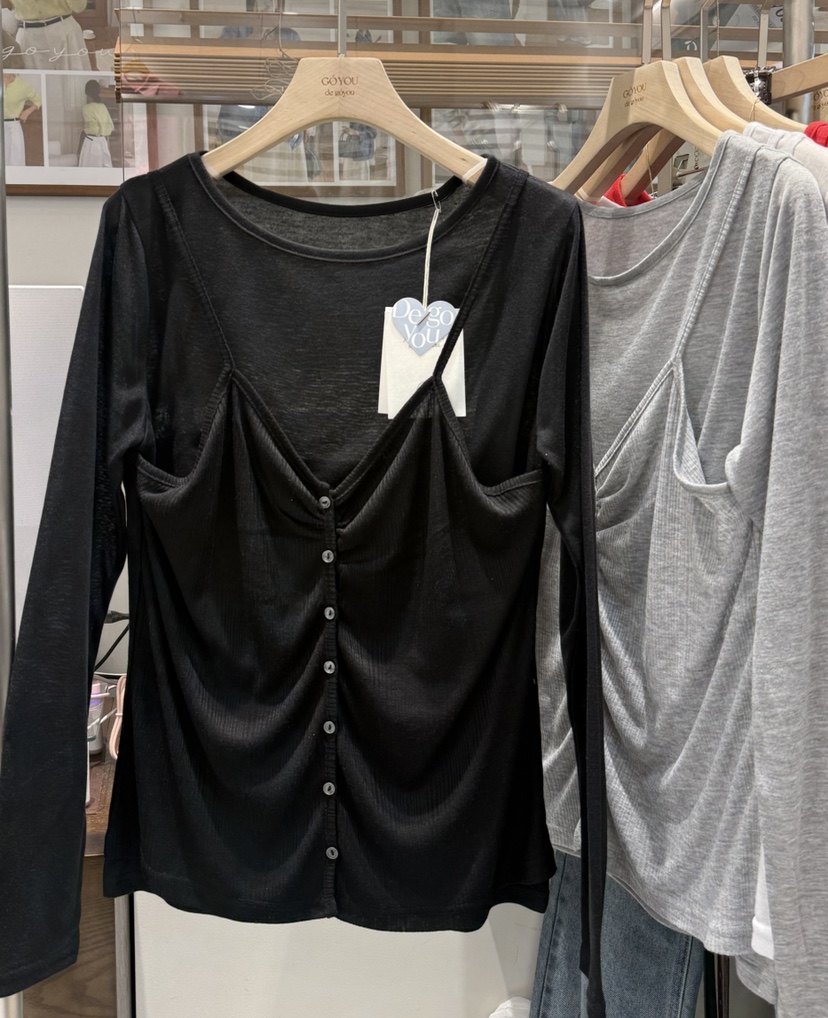 DE GO YOU東大門直郵女士新品人氣時尚熱賣職業長袖T恤DE GO YOU長袖T恤圖色1