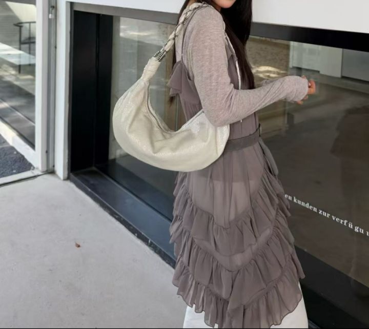 TROUVAILLE韓國直郵女士新款推薦熱賣真品單肩斜跨包羊皮TROUVAILLE單肩/斜跨包