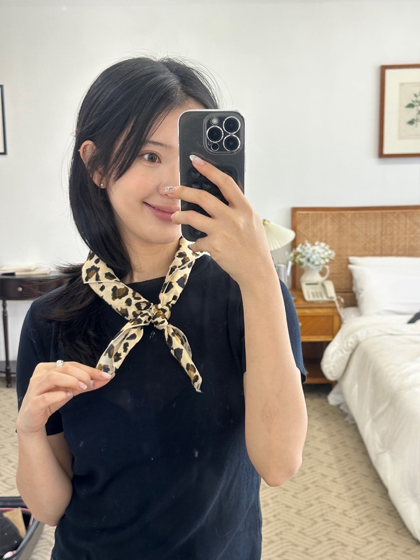 NICEALICE韓國代購女裝新款真品時尚職業圍巾披肩豹紋棉質NICEALICE圍巾/披肩