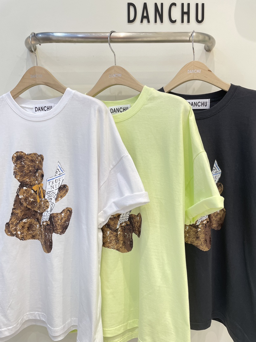 DANCHU韓國直郵女裝新品推薦26春夏時尚職業休閑T恤泰迪熊DANCHUT恤