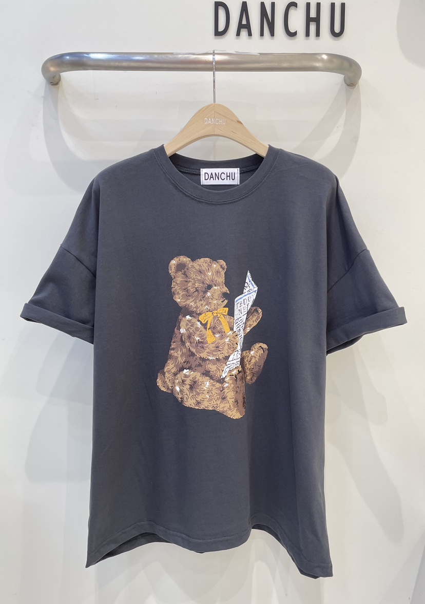 DANCHU韓國直郵女裝新品推薦26春夏時尚職業休閑T恤泰迪熊DANCHUT恤圖色3
