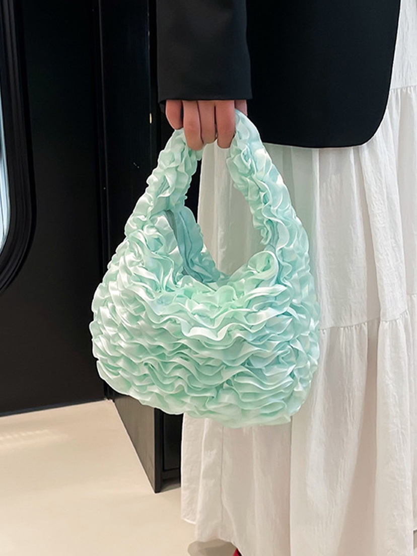 NICEALICE韓國代購女裝新款時尚休閑手拿包腋下包荷葉邊雪紡NICEALICE手拿包/腋下包