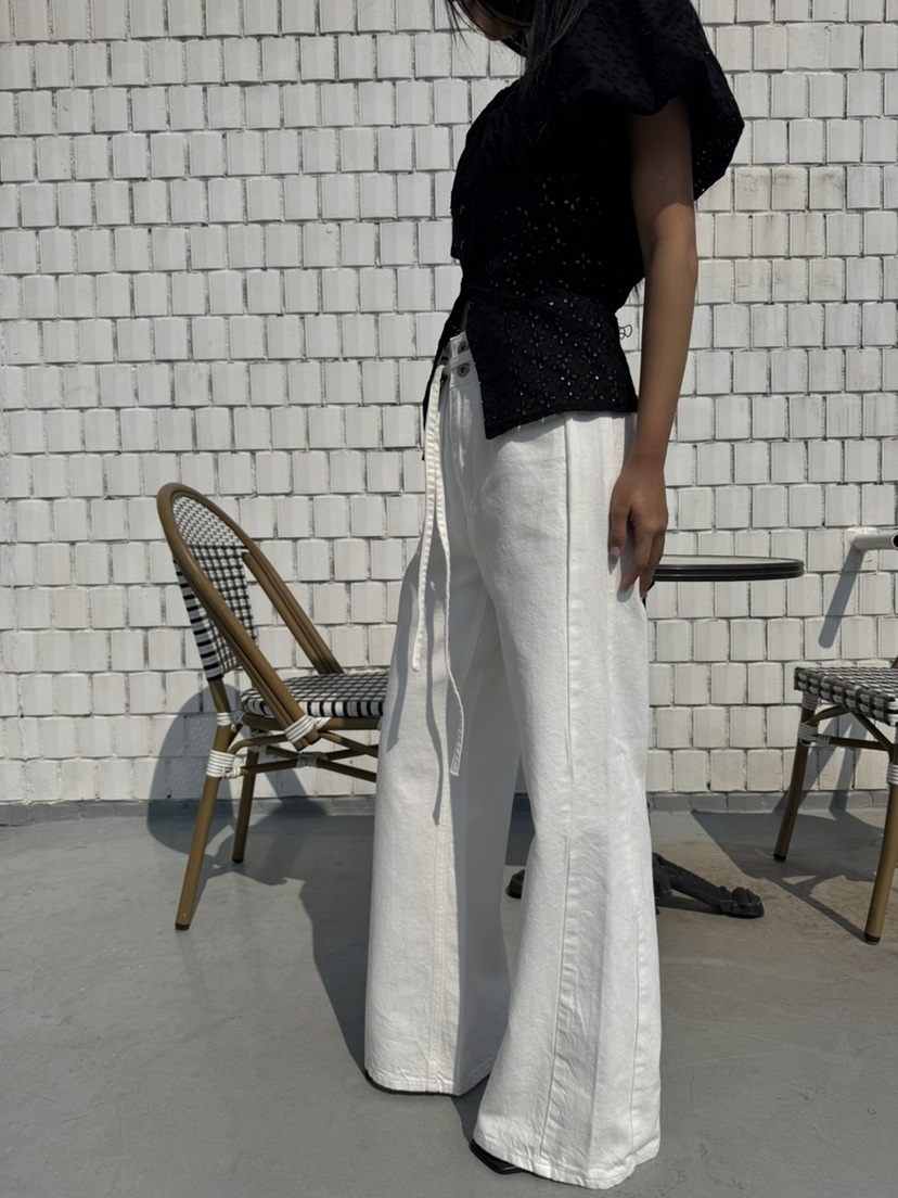 RIAH韓國代購女裝新品時尚休閑人氣職業推薦牛仔褲含腰帶RIAH牛仔褲