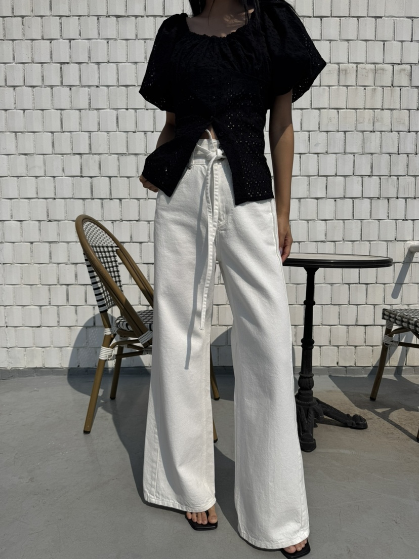 RIAH韓國代購女裝新品時尚休閑人氣職業推薦牛仔褲含腰帶RIAH牛仔褲