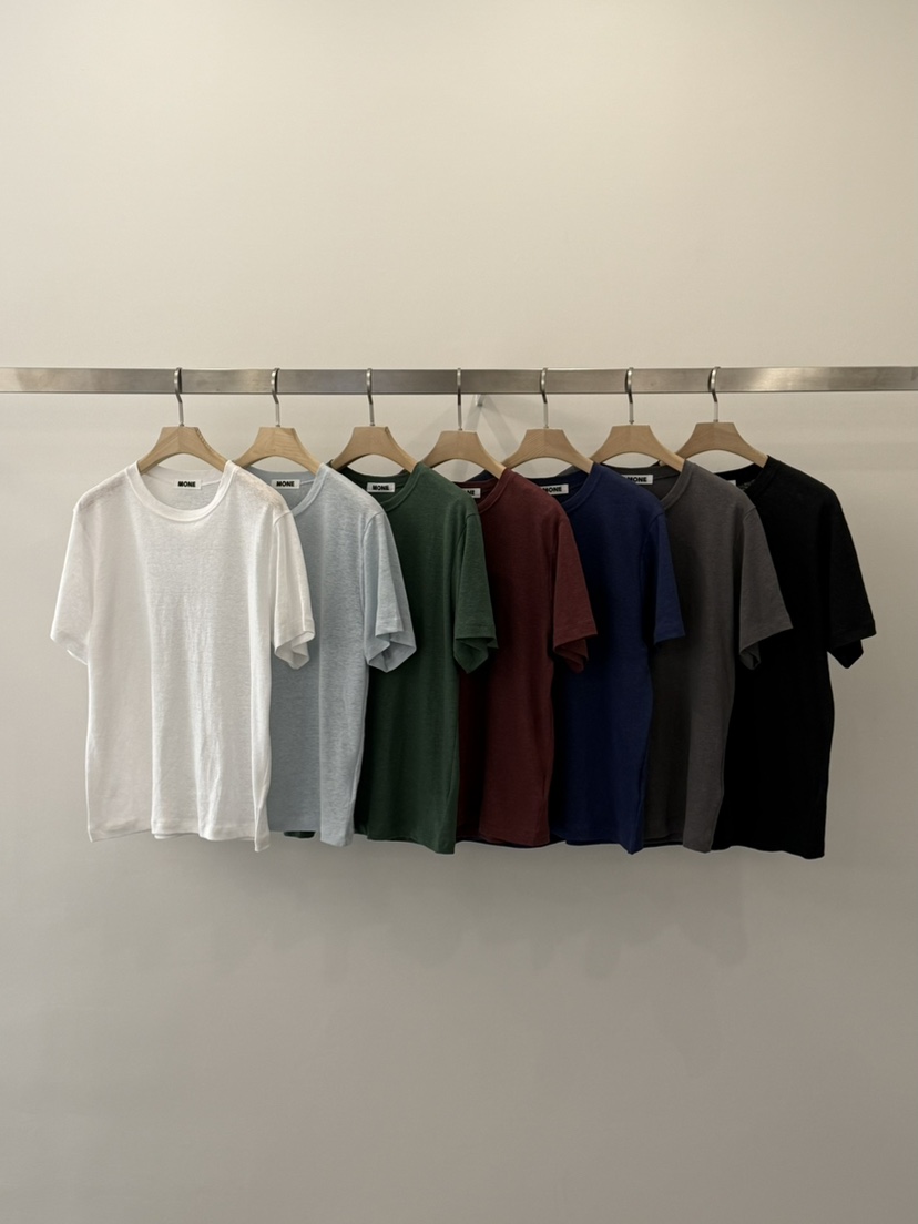 MONE-A韓國直郵女士新款熱賣職業休閑26春夏時尚T恤亞麻布MONE-AT恤