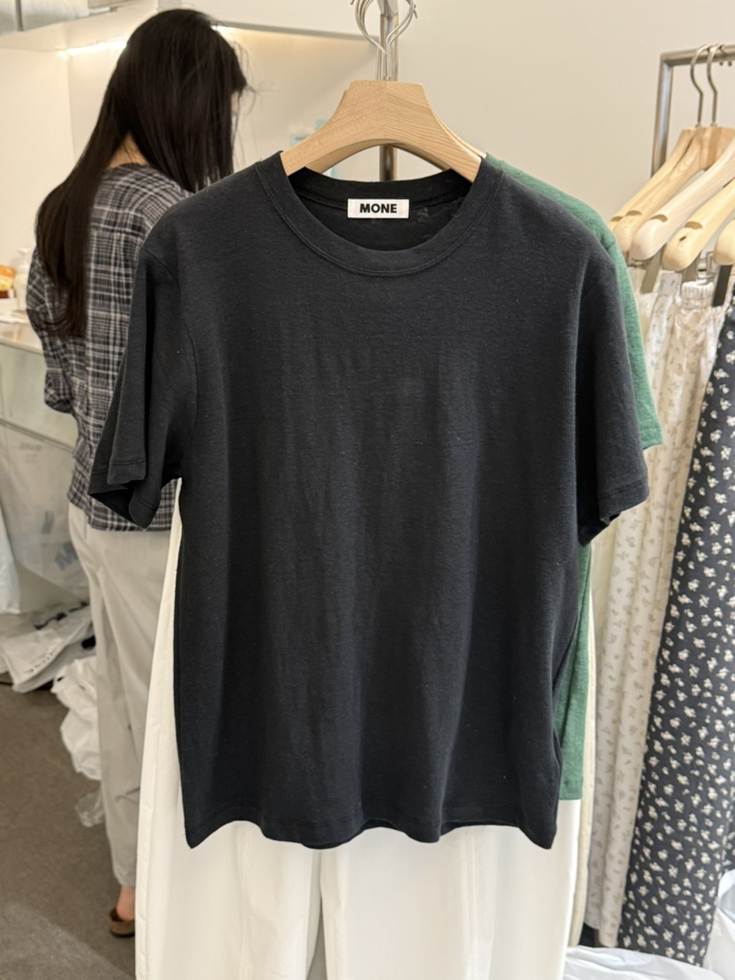MONE-A韓國直郵女士新款熱賣職業休閑26春夏時尚T恤亞麻布MONE-AT恤圖色5