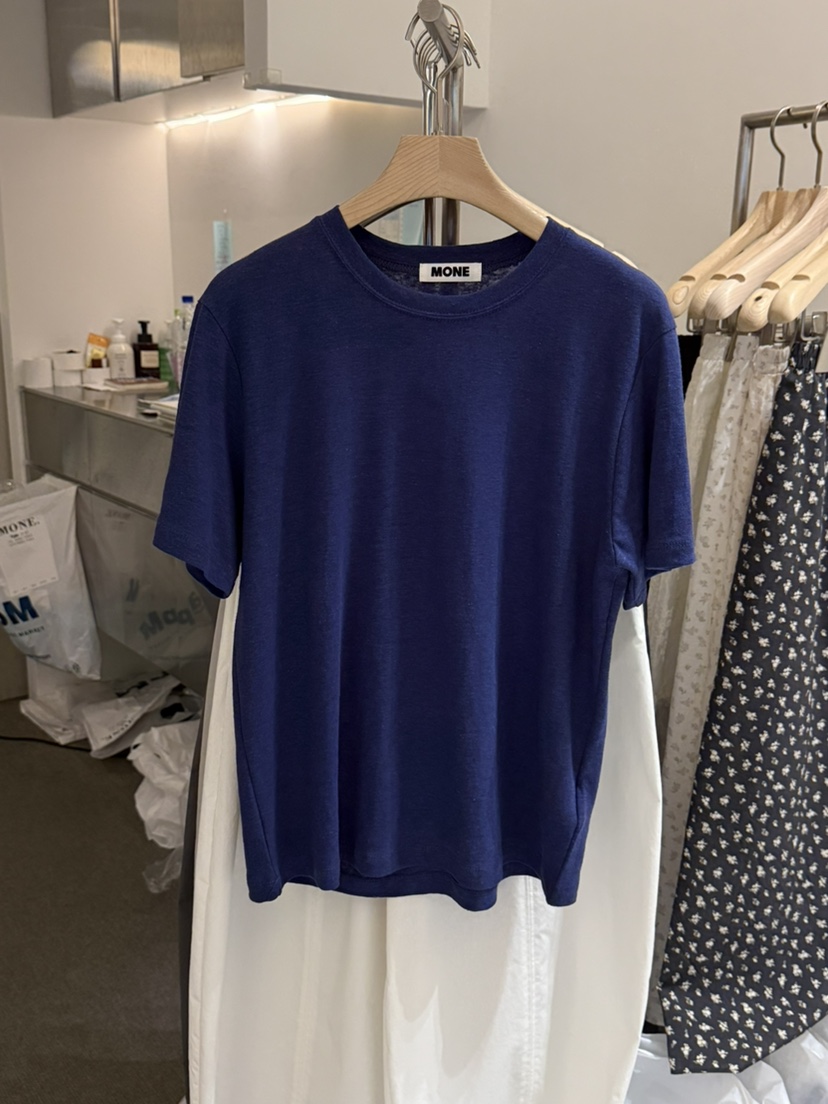 MONE-A韓國直郵女士新款熱賣職業休閑26春夏時尚T恤亞麻布MONE-AT恤圖色7