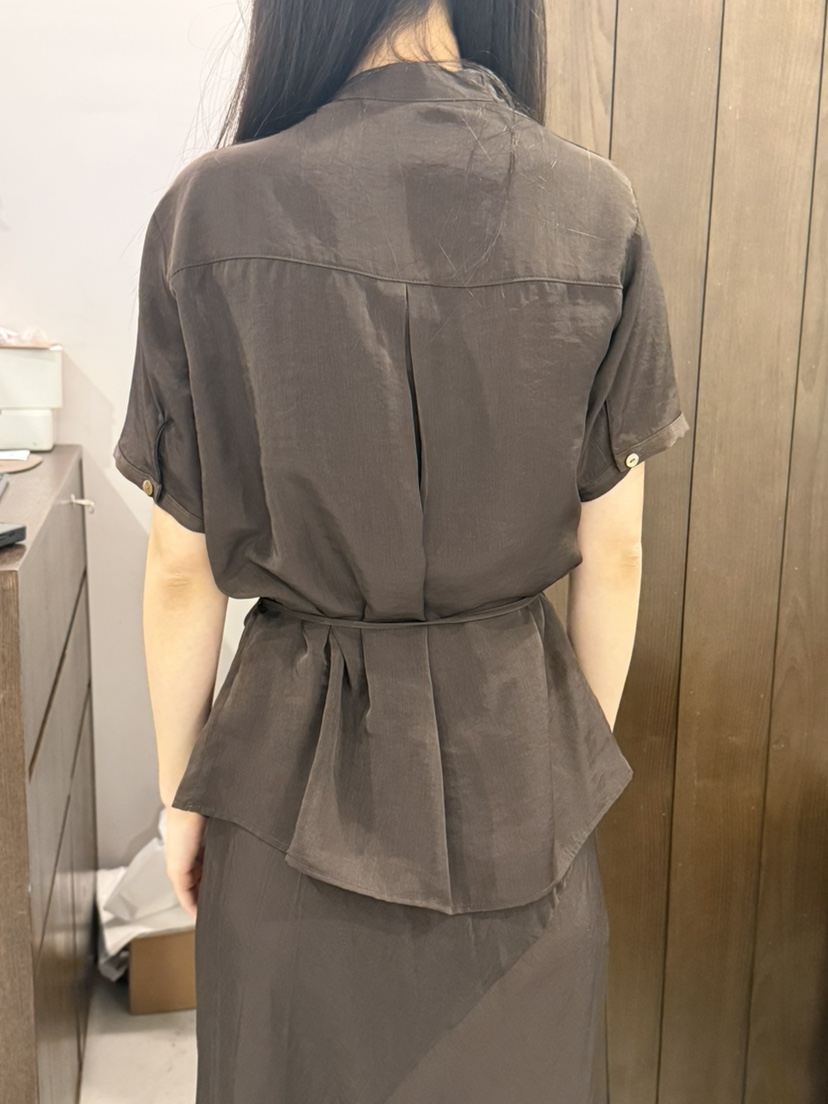 LEGACY韓國東大門代購女裝新品職業時尚襯衫蕾絲衫含腰繩LEGACY襯衫/蕾絲衫