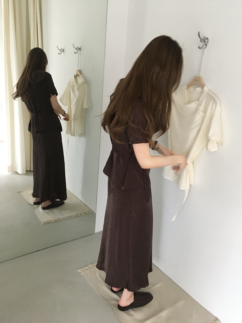 LEGACY韓國東大門代購女裝新品職業時尚襯衫蕾絲衫含腰繩LEGACY襯衫/蕾絲衫