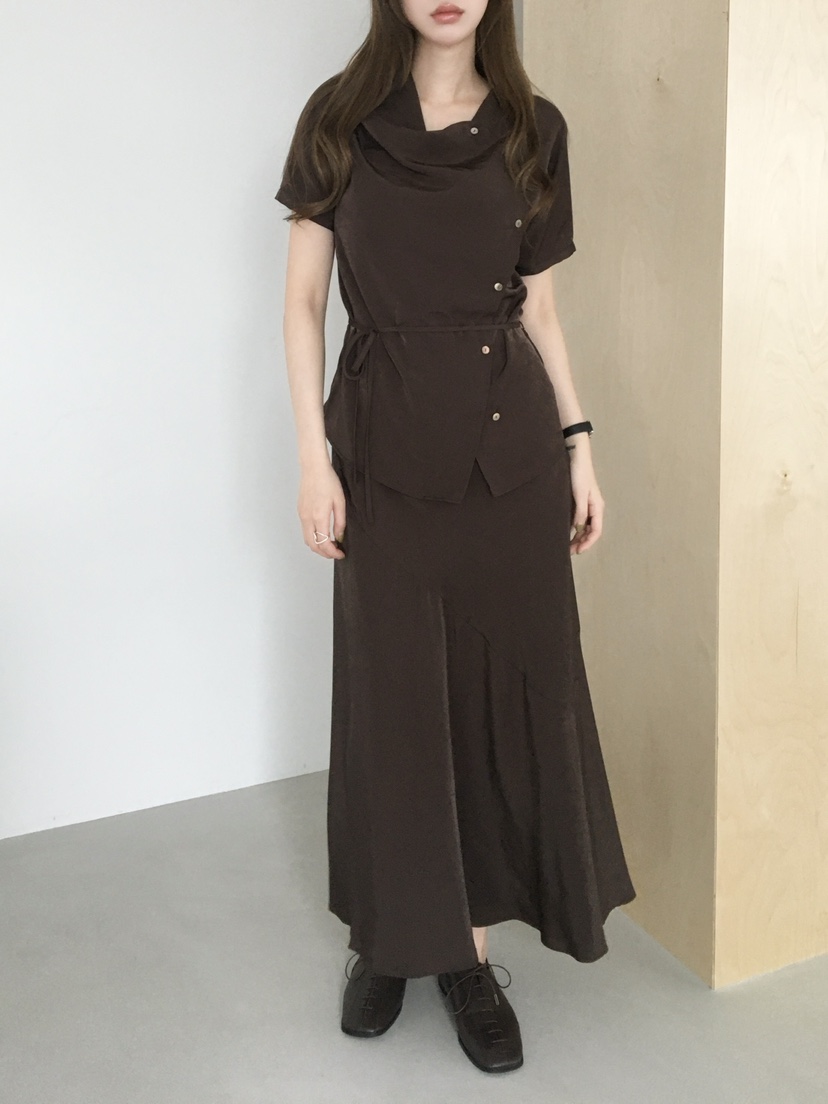 LEGACY韓國東大門代購女裝新品職業時尚襯衫蕾絲衫含腰繩LEGACY襯衫/蕾絲衫