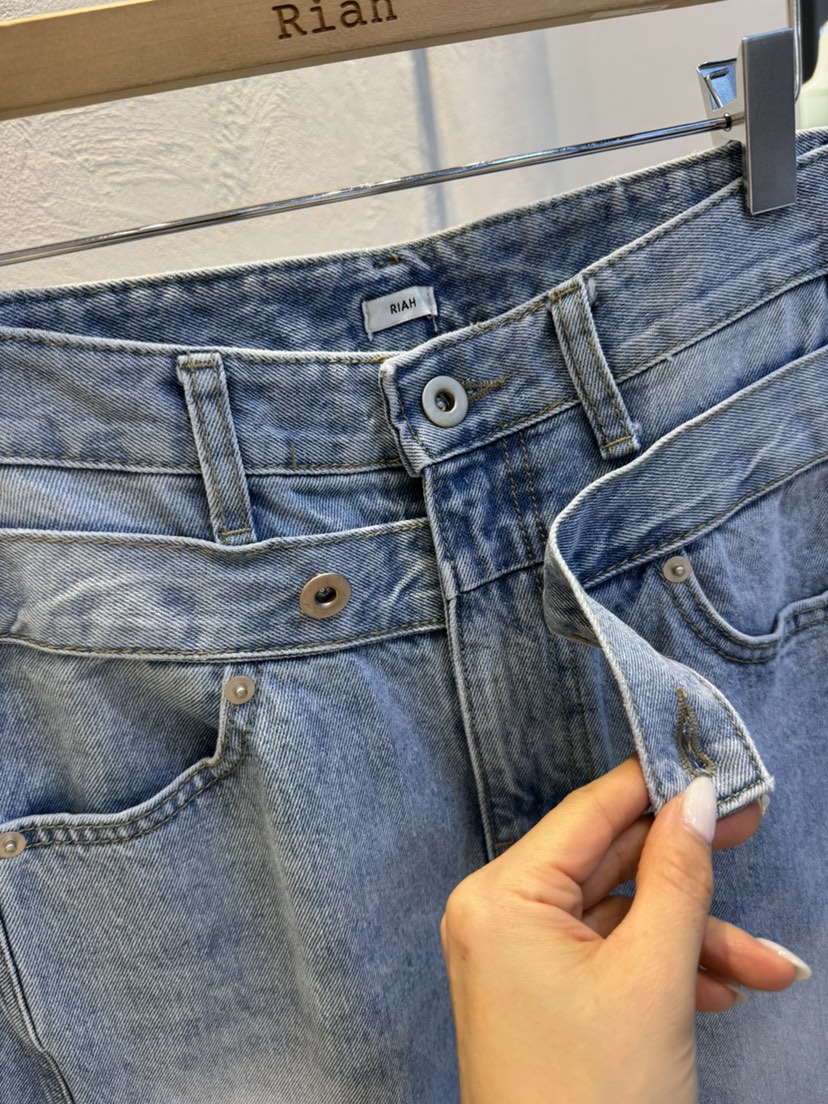 RIAH韓國東大門代購女士新款休閑人氣26春夏時尚牛仔褲腰帶RIAH牛仔褲