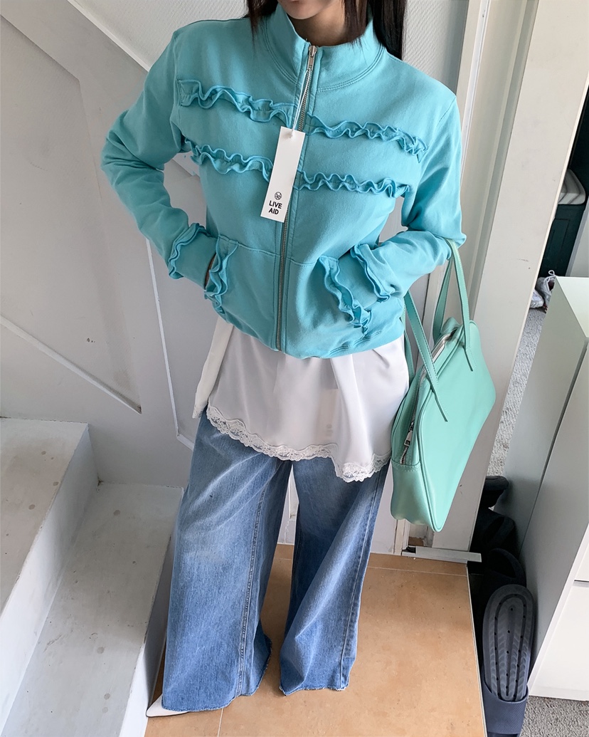 LIVE AID-P韓國東大門直郵女士新品26春夏休閑夾克拉鏈LIVE AID-P夾克