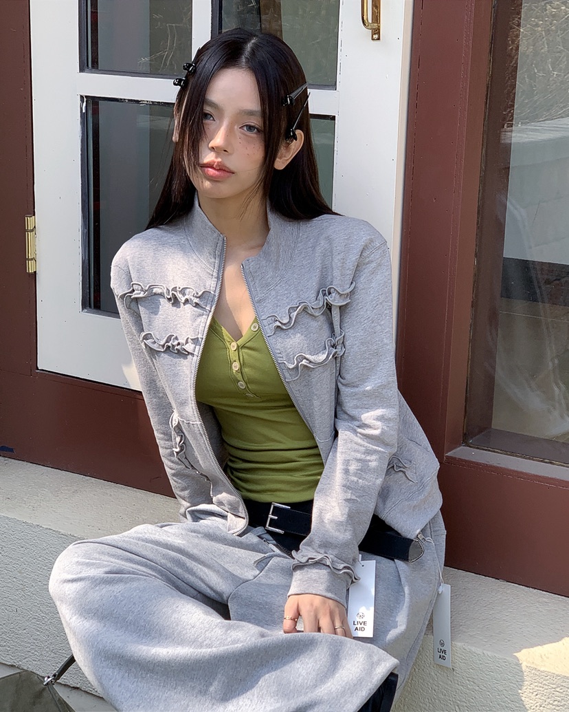 LIVE AID-P韓國東大門直郵女士新品26春夏休閑夾克拉鏈LIVE AID-P夾克