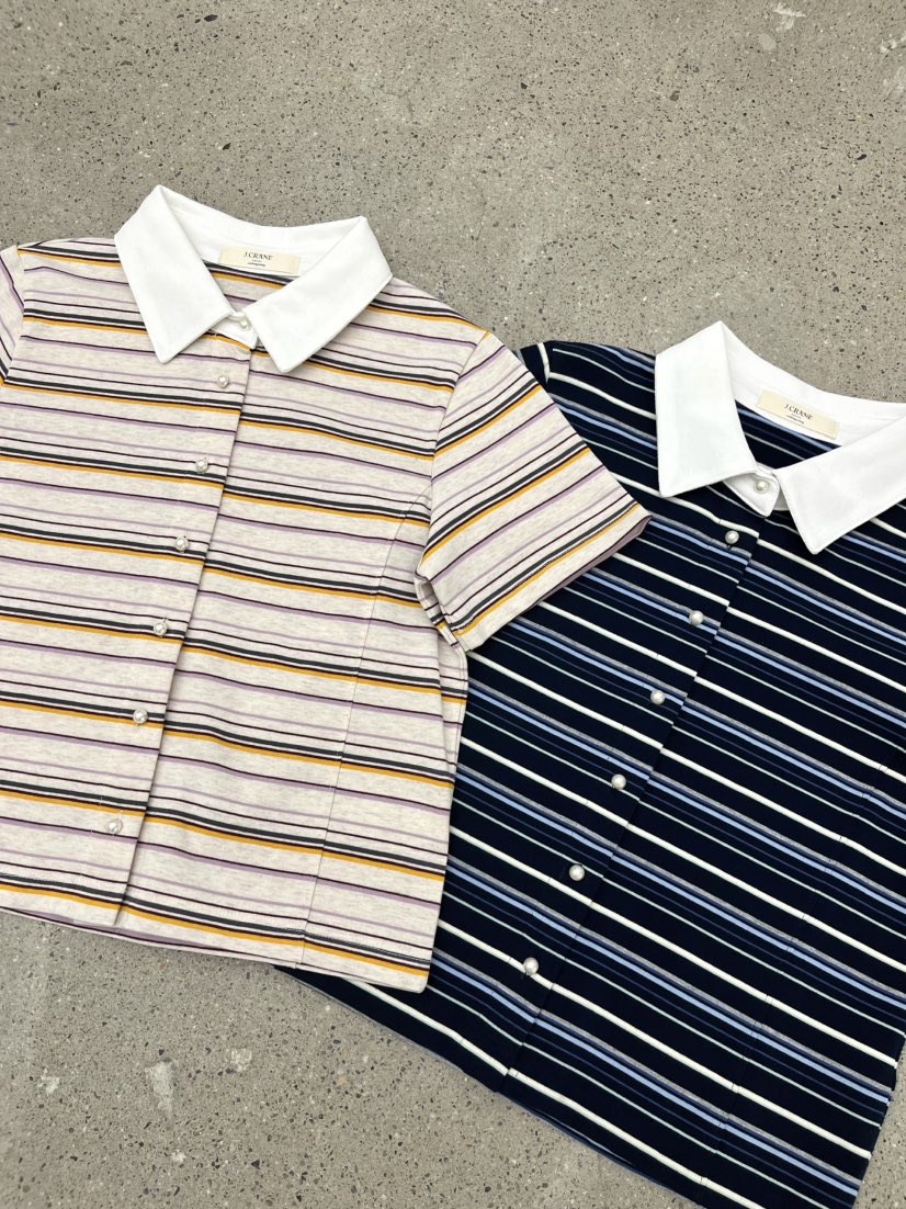 J CRANE-A韓國東大門直郵女士新品休閑熱賣T恤開衫紐扣J CRANET恤