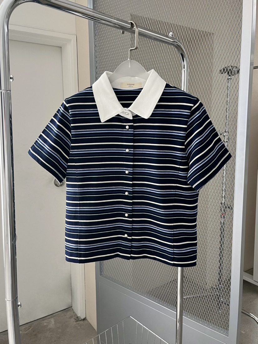 J CRANE-A韓國東大門直郵女士新品休閑熱賣T恤開衫紐扣J CRANET恤圖色2