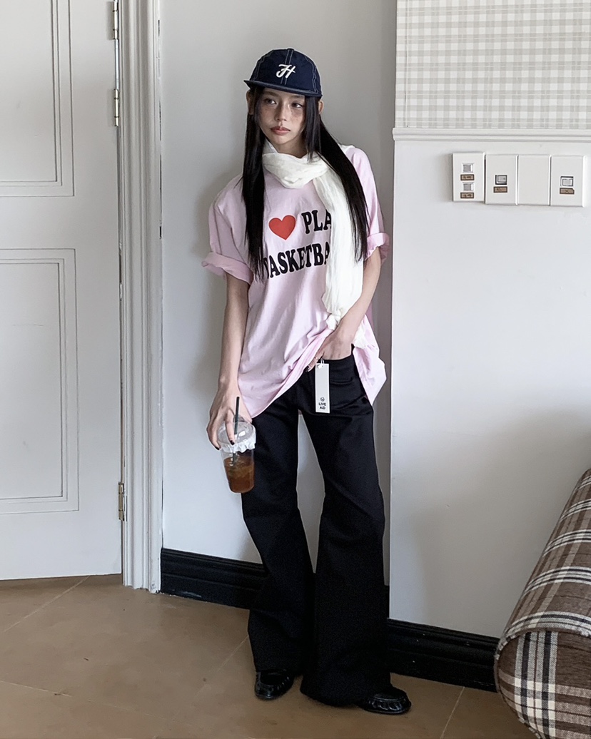 LIVE AID-P韓國直郵實拍女裝新品人氣26春夏時尚推薦T恤LIVE AID-PT恤