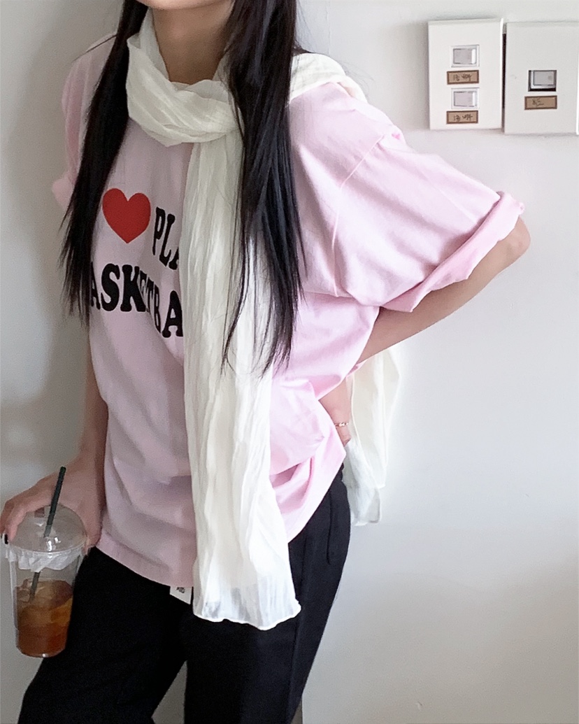 LIVE AID-P韓國直郵實拍女裝新品人氣26春夏時尚推薦T恤LIVE AID-PT恤