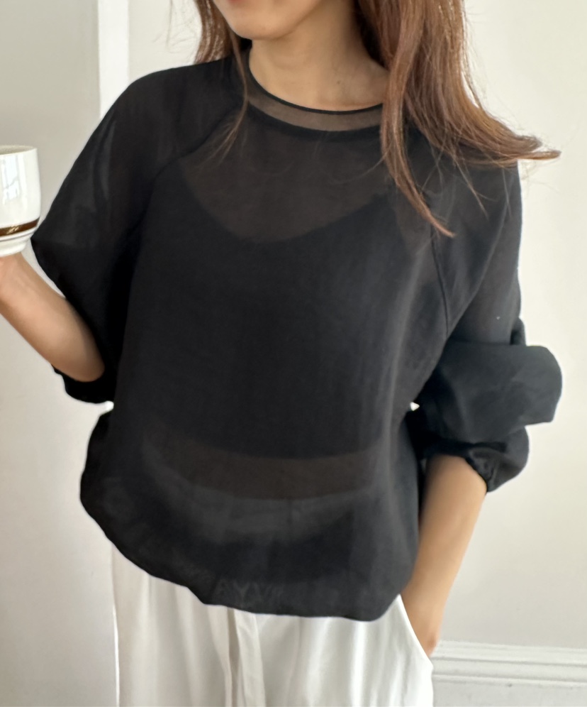 CLASSY-O東大門代購女士新品26春夏人氣休閑襯衫蕾絲衫透明CLASSY-O襯衫/蕾絲衫