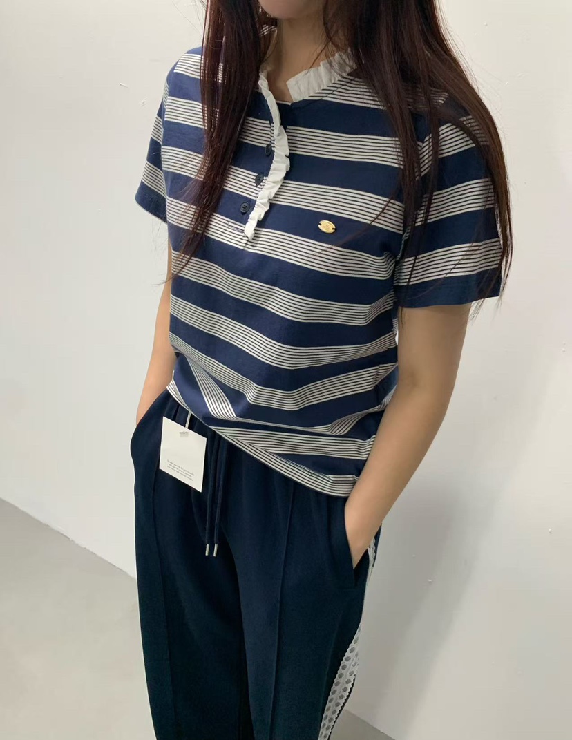 J CRANE-A韓國直郵女士新款推薦休閑職業人氣26春夏T恤條紋J CRANET恤