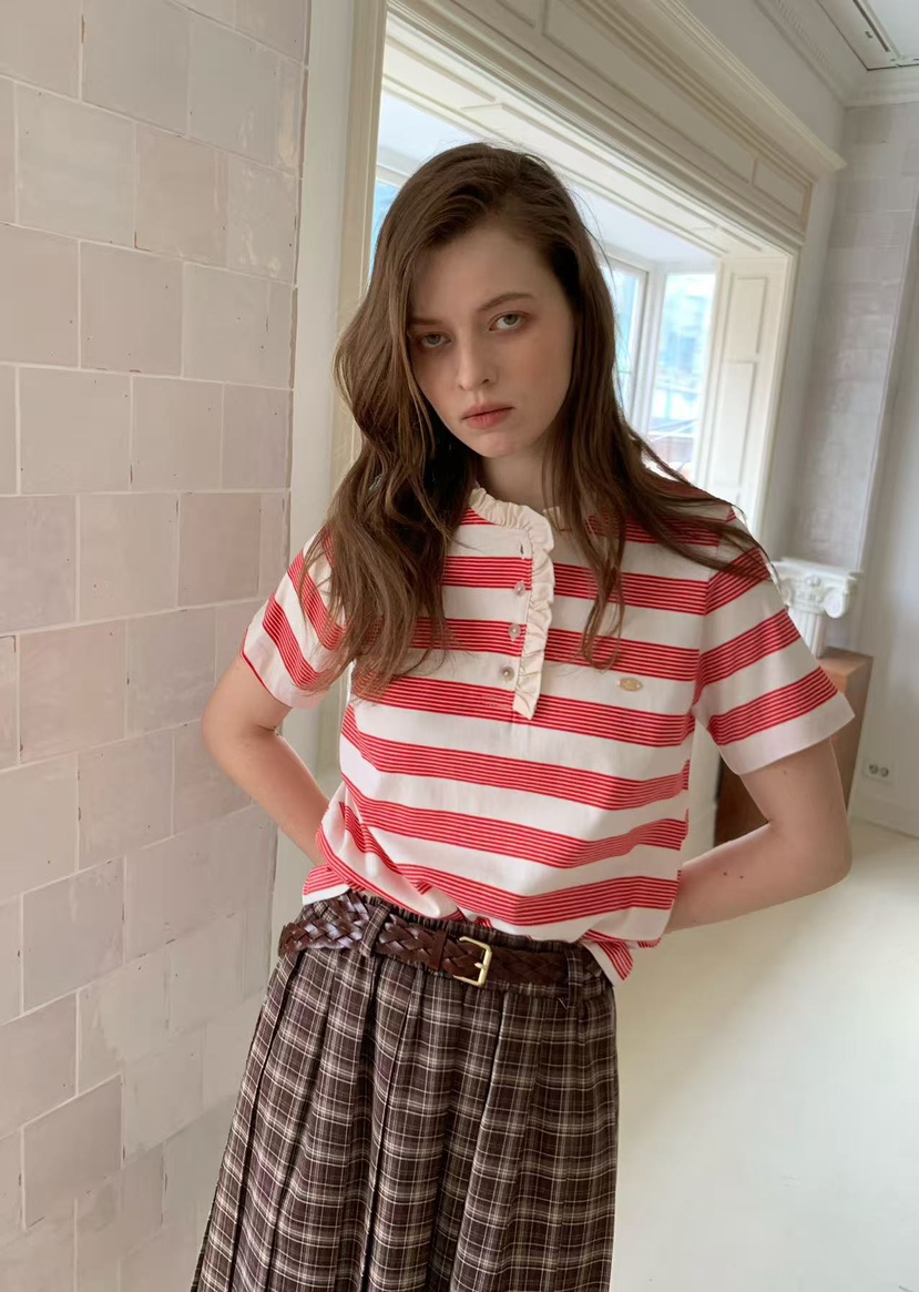 J CRANE-A韓國直郵女士新款推薦休閑職業人氣26春夏T恤條紋J CRANET恤