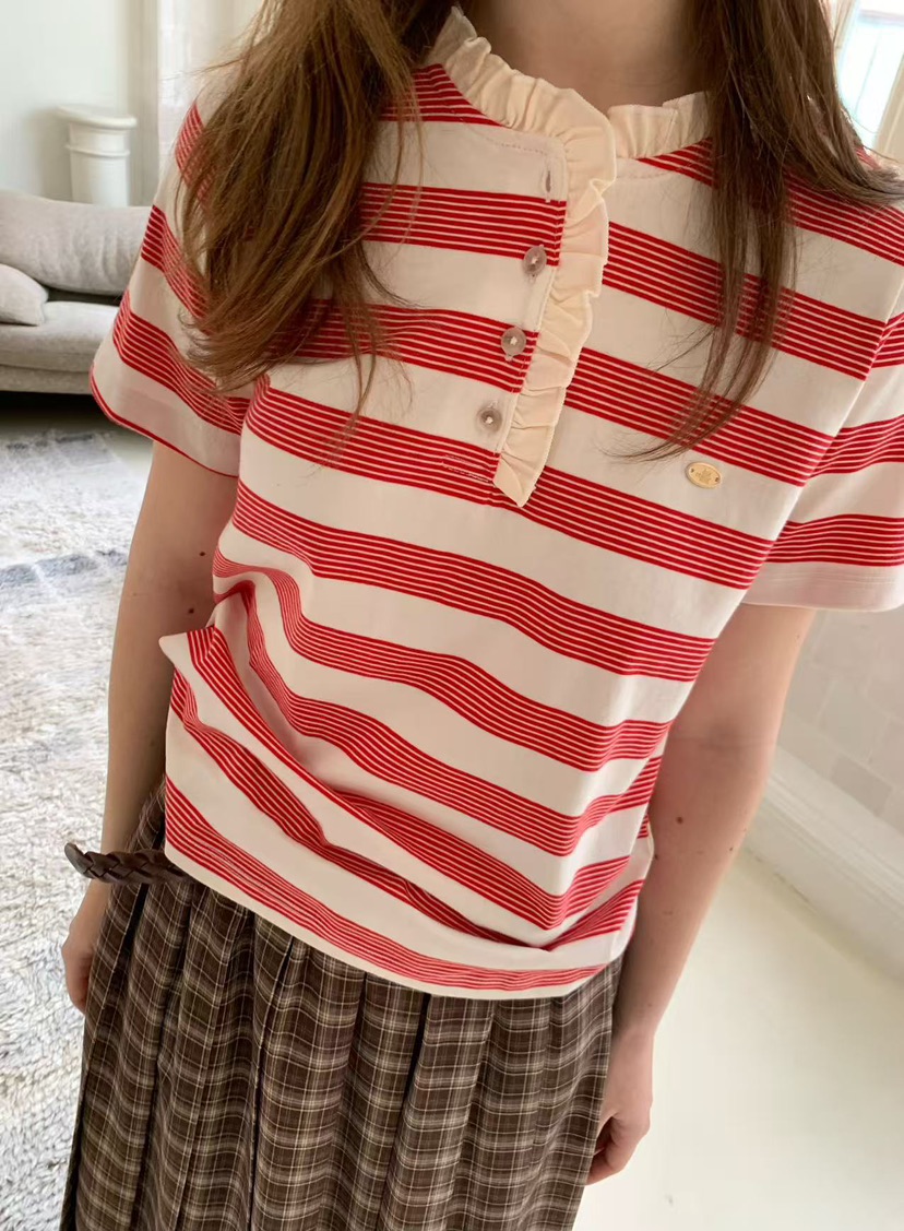 J CRANE-A韓國直郵女士新款推薦休閑職業人氣26春夏T恤條紋J CRANET恤