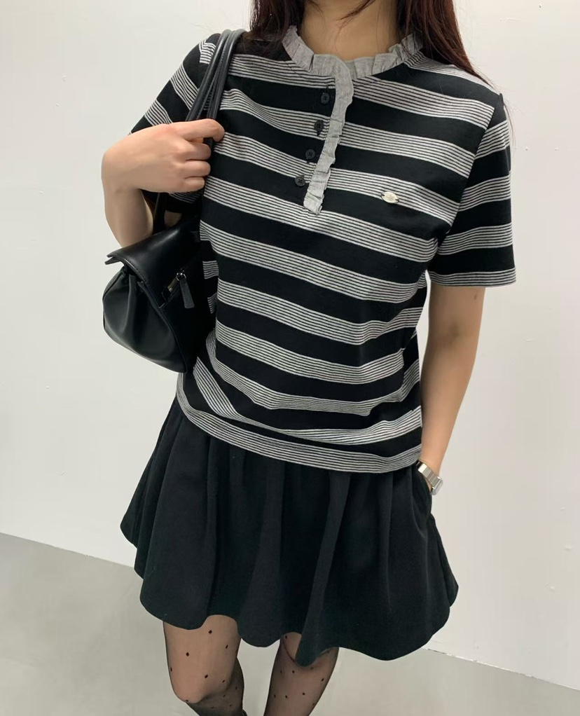 J CRANE-A韓國直郵女士新款推薦休閑職業人氣26春夏T恤條紋J CRANET恤