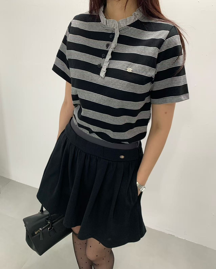 J CRANE-A韓國直郵女士新款推薦休閑職業人氣26春夏T恤條紋J CRANET恤