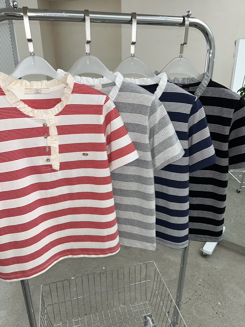 J CRANE-A韓國直郵女士新款推薦休閑職業人氣26春夏T恤條紋J CRANET恤