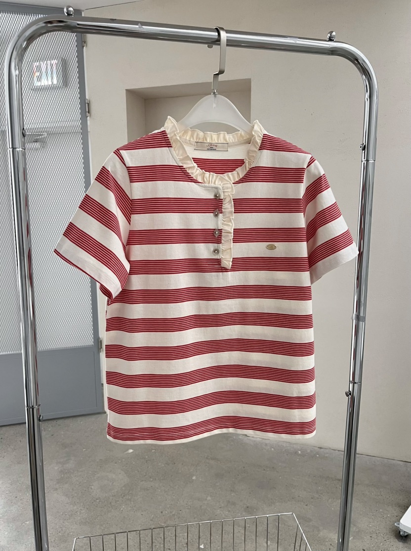 J CRANE-A韓國直郵女士新款推薦休閑職業人氣26春夏T恤條紋J CRANET恤圖色1