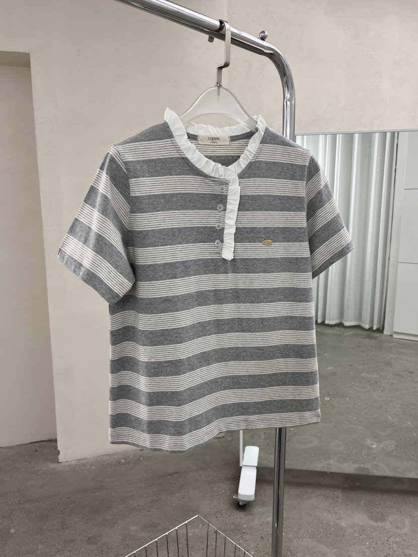 J CRANE-A韓國直郵女士新款推薦休閑職業人氣26春夏T恤條紋J CRANET恤圖色2