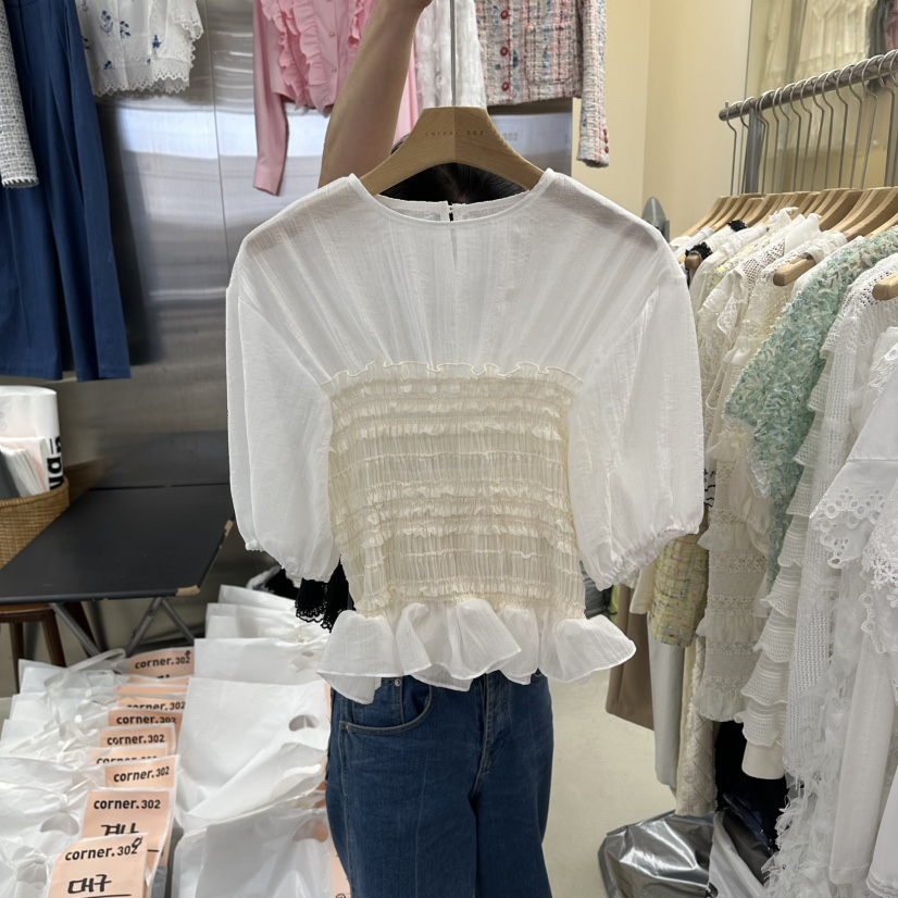 CORNER韓國直郵女士新款推薦職業熱賣26春夏人氣襯衫蕾絲衫CORNER.302襯衫/蕾絲衫圖色1