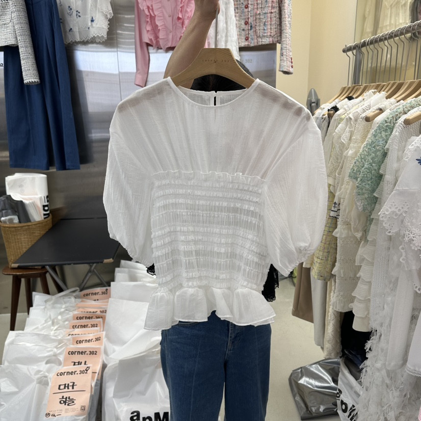 CORNER韓國直郵女士新款推薦職業熱賣26春夏人氣襯衫蕾絲衫CORNER.302襯衫/蕾絲衫圖色2