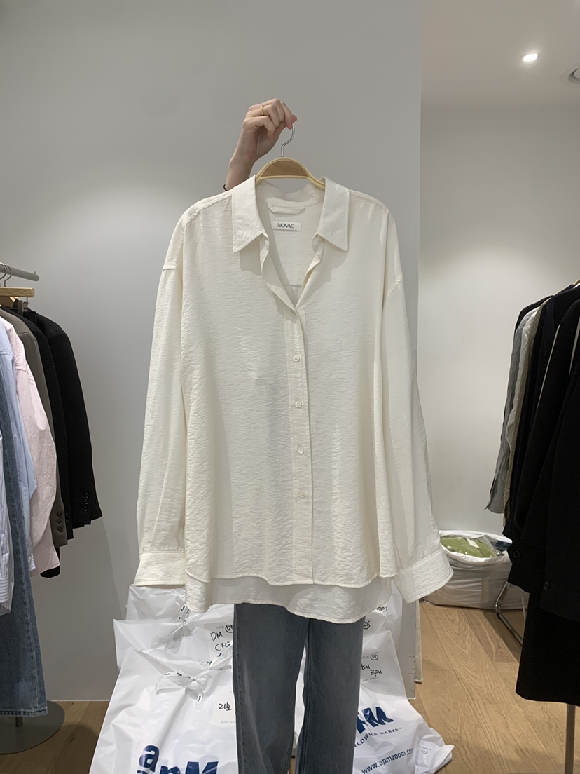 OUR-A/NOVAE韓國代購女裝新品26春夏襯衫蕾絲衫褶皺寬松OUR/NOVAE襯衫/蕾絲衫圖色1