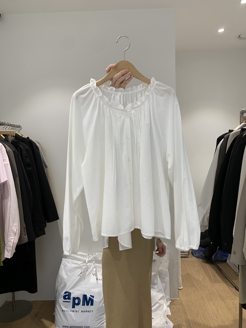 OUR-A/NOVAE韓國東大門代購女士新款時尚襯衫蕾絲衫褶裥OUR/NOVAE襯衫/蕾絲衫圖色1