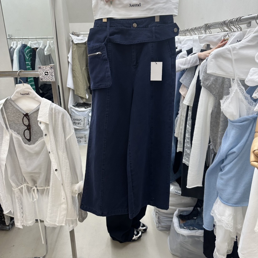 ASCEND韓國直郵實拍女裝新品人氣職業休閑褲含腰包口袋腰帶ASCEND休閑褲圖色2