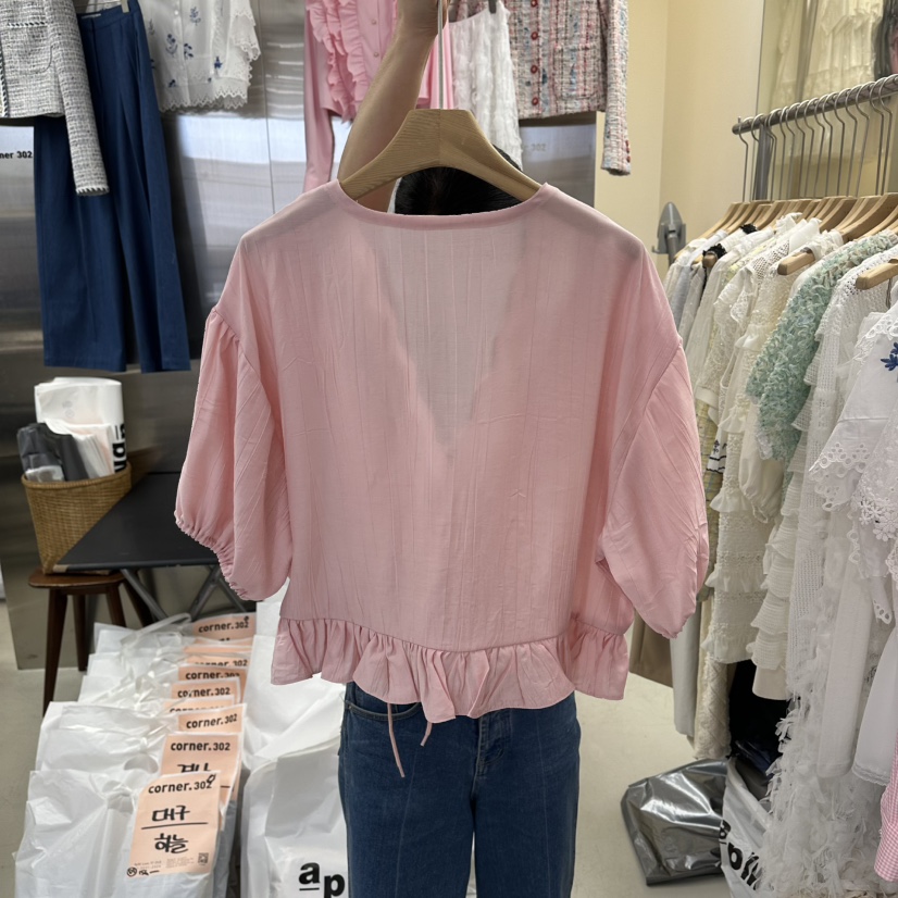 CORNER韓國東大門代購女士新品人氣熱賣推薦休閑襯衫蕾絲衫CORNER.302襯衫/蕾絲衫