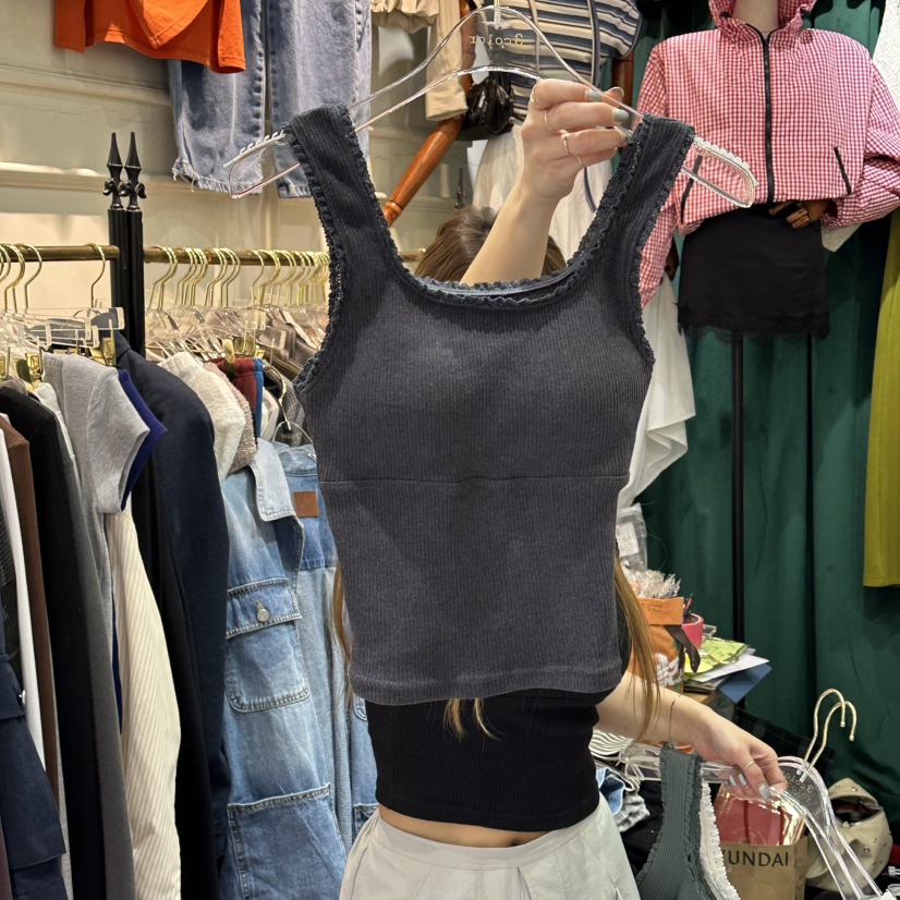 3COLOR韓國東大門直郵女裝新款人氣吊帶背心Three color吊帶/背心圖色3墨色