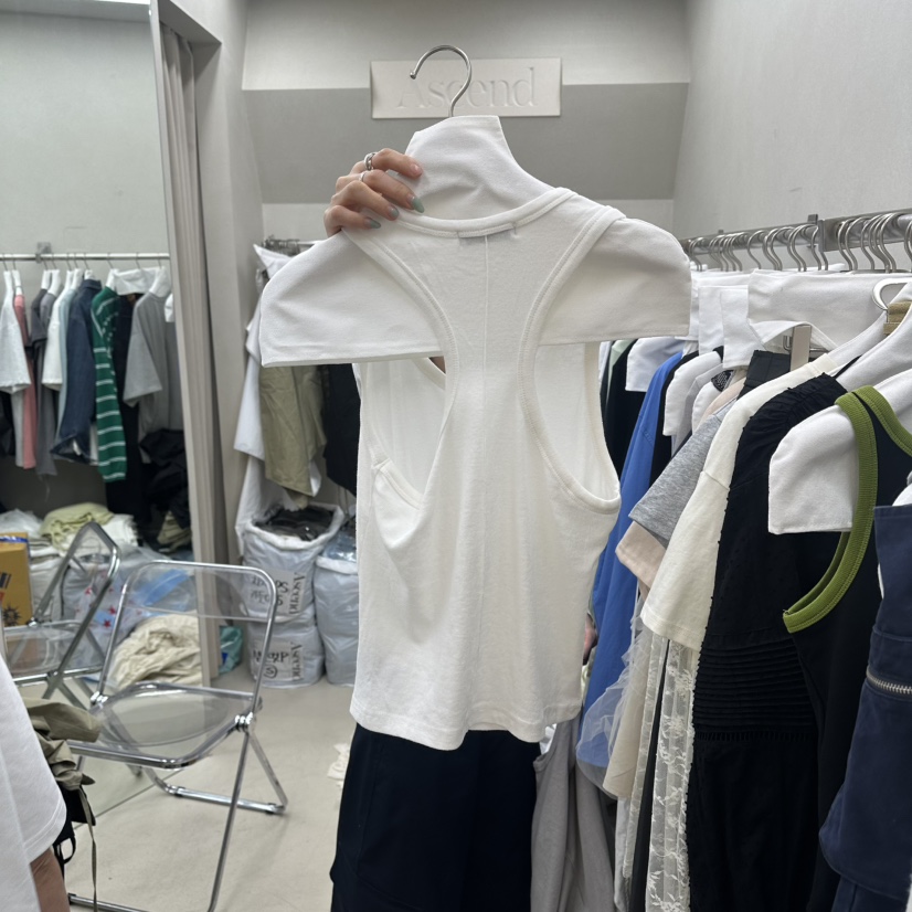 ASCEND韓國直郵實拍女士新品休閑推薦吊帶背心不含內搭純棉ASCEND吊帶/背心