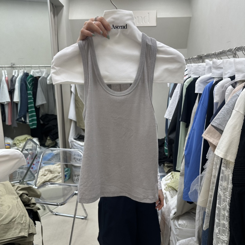 ASCEND韓國直郵實拍女士新品休閑推薦吊帶背心不含內搭純棉ASCEND吊帶/背心圖色2