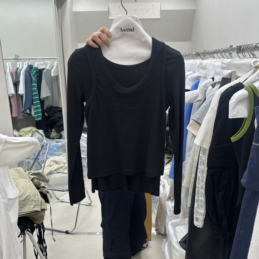 ASCEND韓國直郵實拍女士新品休閑推薦吊帶背心不含內搭純棉ASCEND吊帶/背心圖色3