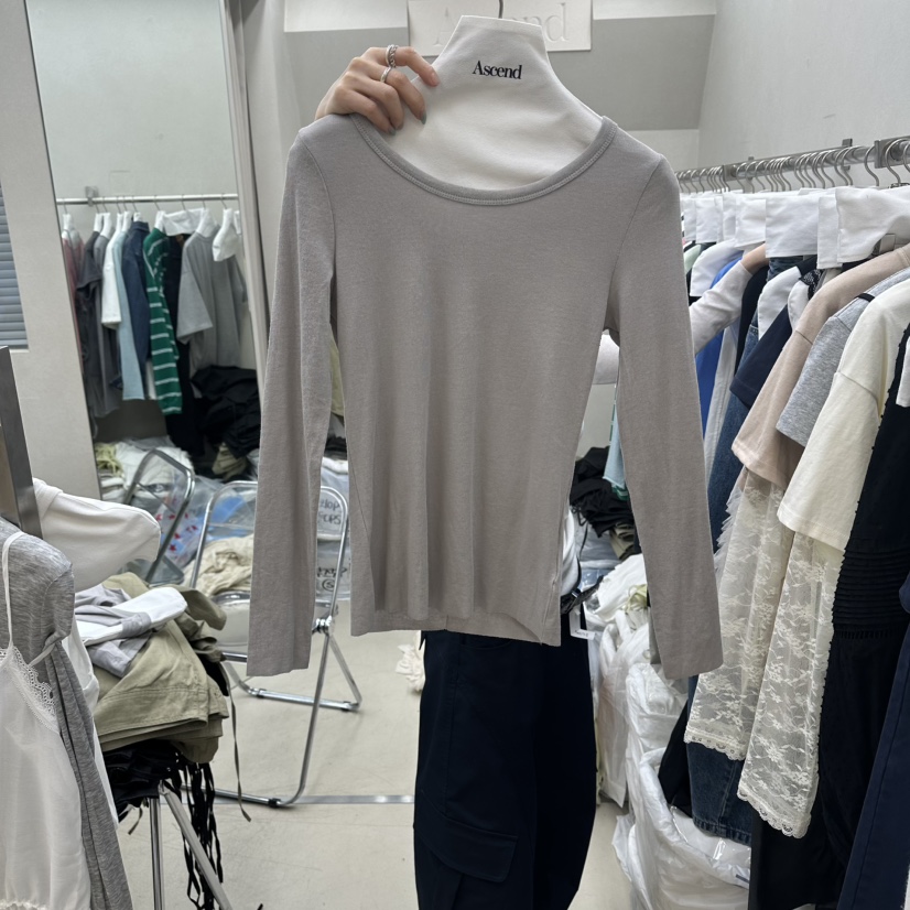 ASCEND韓國東大門直郵女士新款人氣26春夏熱賣時尚長袖T恤ASCEND長袖T恤圖色3