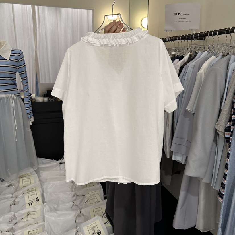 BLISS韓國東大門直郵女士新款熱賣休閑職業時尚襯衫蕾絲衫BLISS襯衫/蕾絲衫