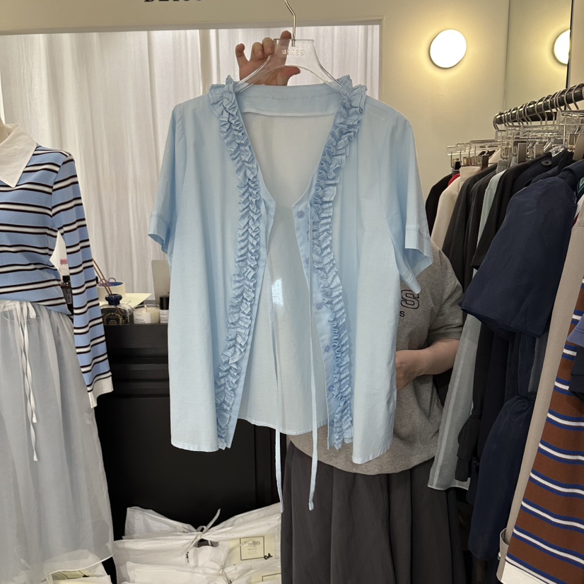 BLISS韓國東大門直郵女士新款熱賣休閑職業時尚襯衫蕾絲衫BLISS襯衫/蕾絲衫圖色1