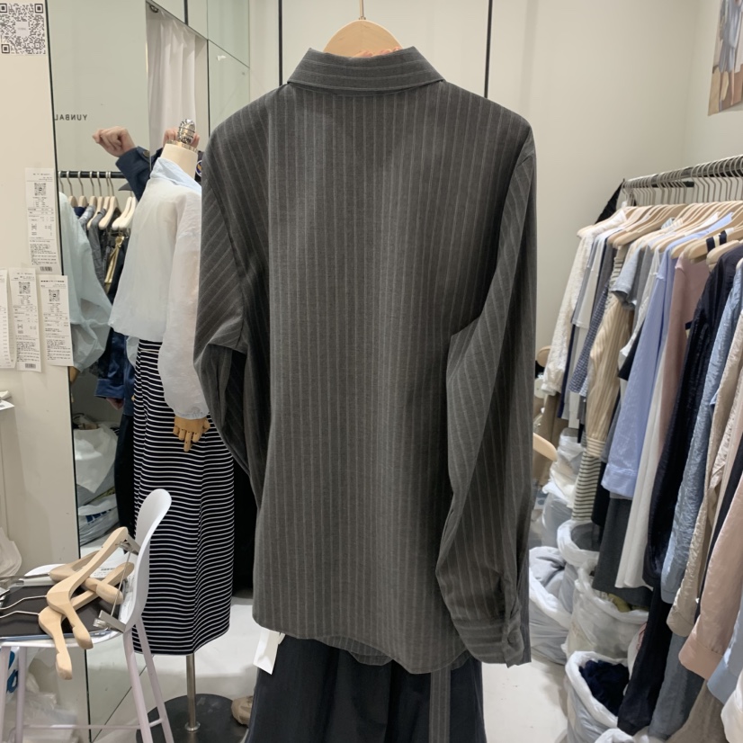 YUNBAL韓國直郵女裝新品26春夏休閑熱賣推薦襯衫蕾絲衫條紋YUNBAL襯衫/蕾絲衫