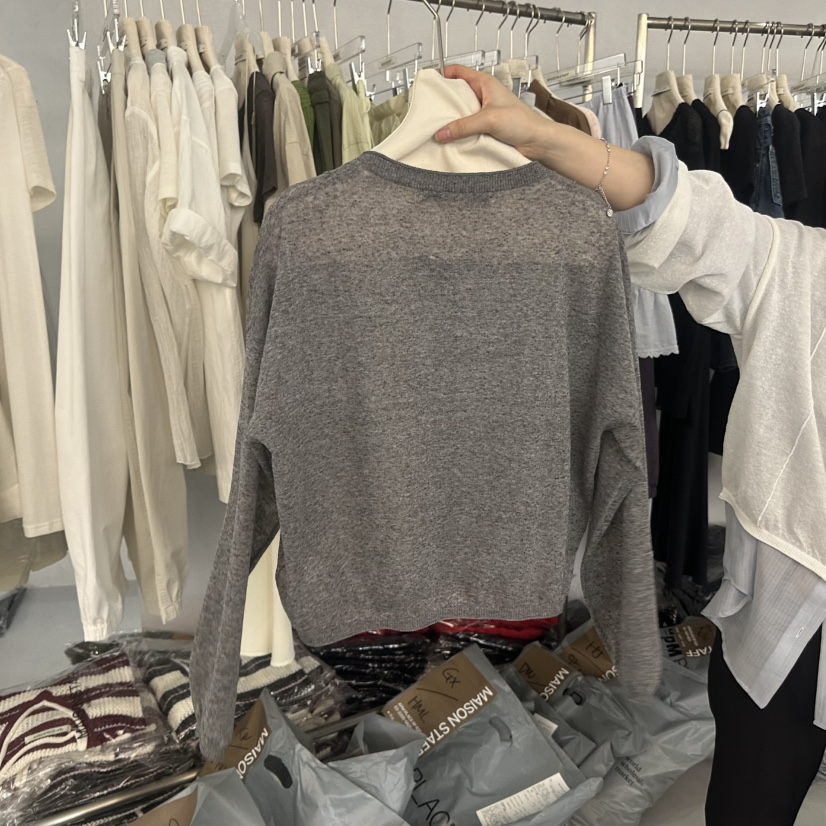 DOUBLE STANDARD/LE SMOKING/MAISONSTAFF韓國東大門代購女士新款職業針織衫拉鏈MAISONSTAFF針織衫