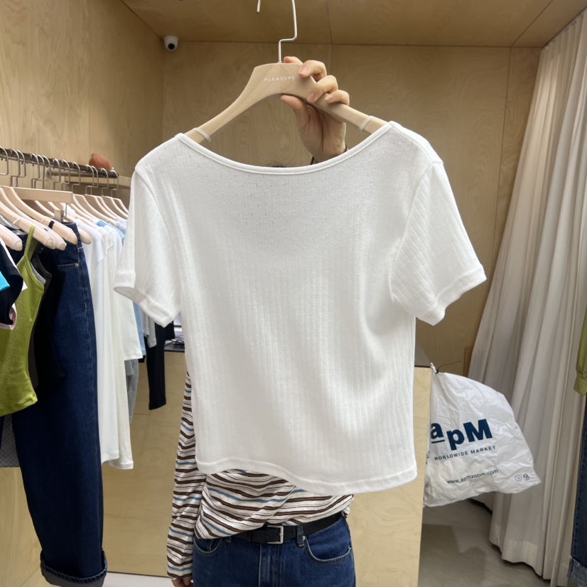 PLEASURE韓國直郵女裝新品26春夏休閑熱賣時尚職業推薦T恤PLEASURET恤圖色2