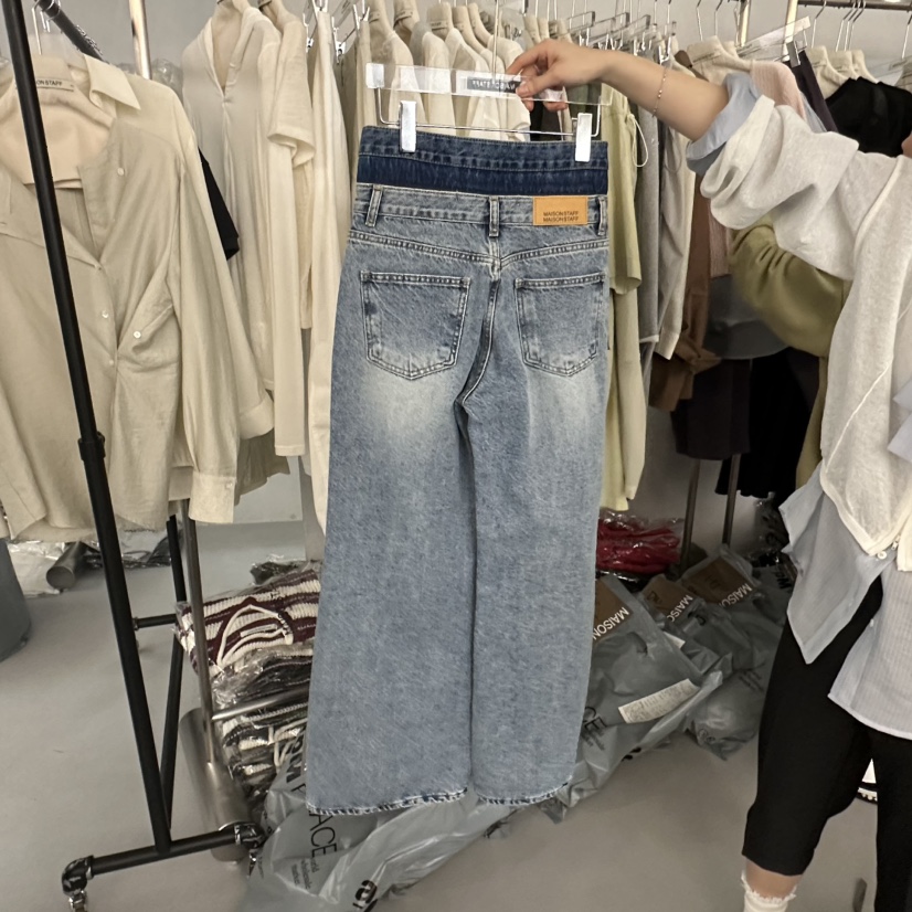 DOUBLE STANDARD/LE SMOKING/MAISONSTAFF韓國東大門直郵女士新品休閑牛仔褲MAISONSTAFF牛仔褲