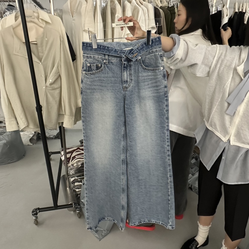 DOUBLE STANDARD/LE SMOKING/MAISONSTAFF韓國東大門直郵女士新品休閑牛仔褲MAISONSTAFF牛仔褲圖色1